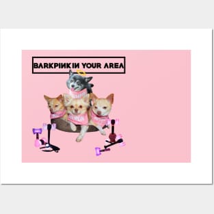 BarkPink in Your Area Pink Bandanas with Black Trim Posters and Art